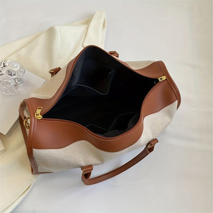 キャンバス ボストンバッグ レディース 大容量 トラベルハンドバッグ ヴィンテージ ステッチ クロスボディ