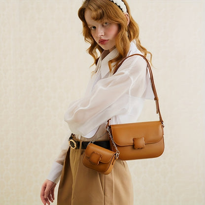 TOUTOU グラデーション ショルダーバッグ クッキーデザイン スクエアハンドバッグ かわいい PUレザー フラップバッグ レディース