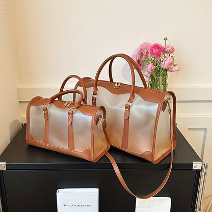 クリアPVC フロスト加工 トラベルバッグ 大容量 クロスボディ ポータブル スポーツダッフルバッグ