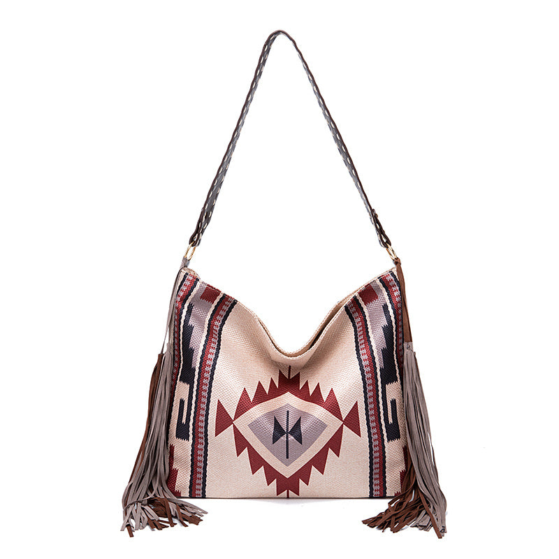 インディアンスタイル タッセルショルダーバッグ レディース 大容量 ショルダーバッグ