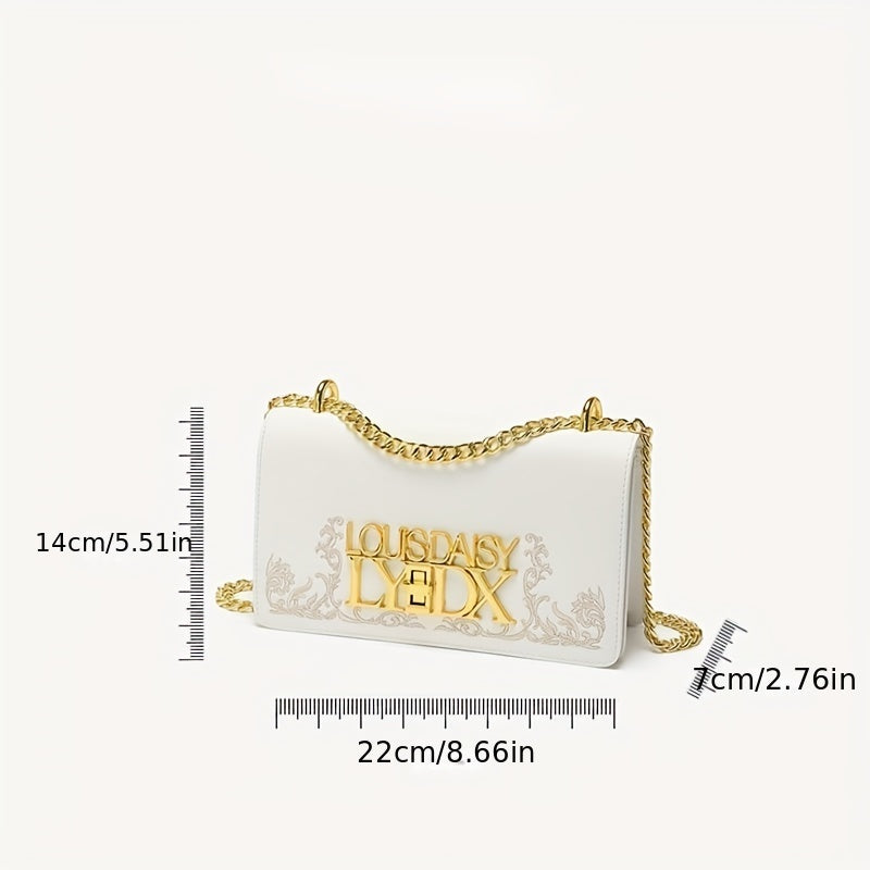 ツイストロック ボックスクラッチ ゴールドチェーン 防水ショルダーバッグ 着脱式ストラップ 植物柄 エレガントバッグ