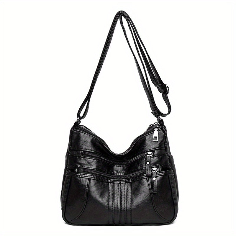 ファッション PUレザー ショルダーバッグ レディース 多ポケット ポーチ カジュアル 旅行用 クロスボディ