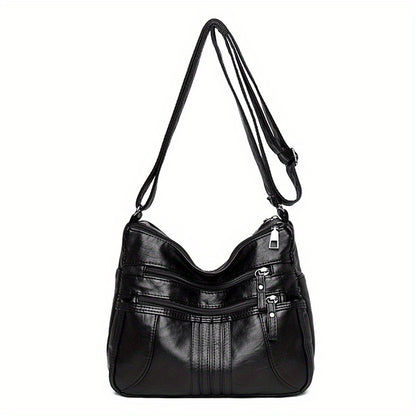 ファッション PUレザー ショルダーバッグ レディース 多ポケット ポーチ カジュアル 旅行用 クロスボディ