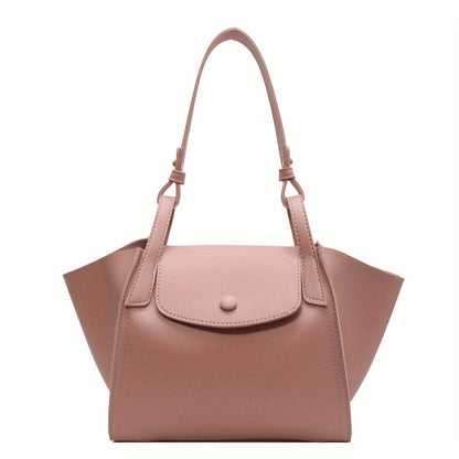 レディース ヴィンテージトートバッグ スナップボタン ショルダーバッグ 通勤向け エレガント フラップハンドバッグ