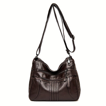 ファッション PUレザー ショルダーバッグ レディース 多ポケット ポーチ カジュアル 旅行用 クロスボディ