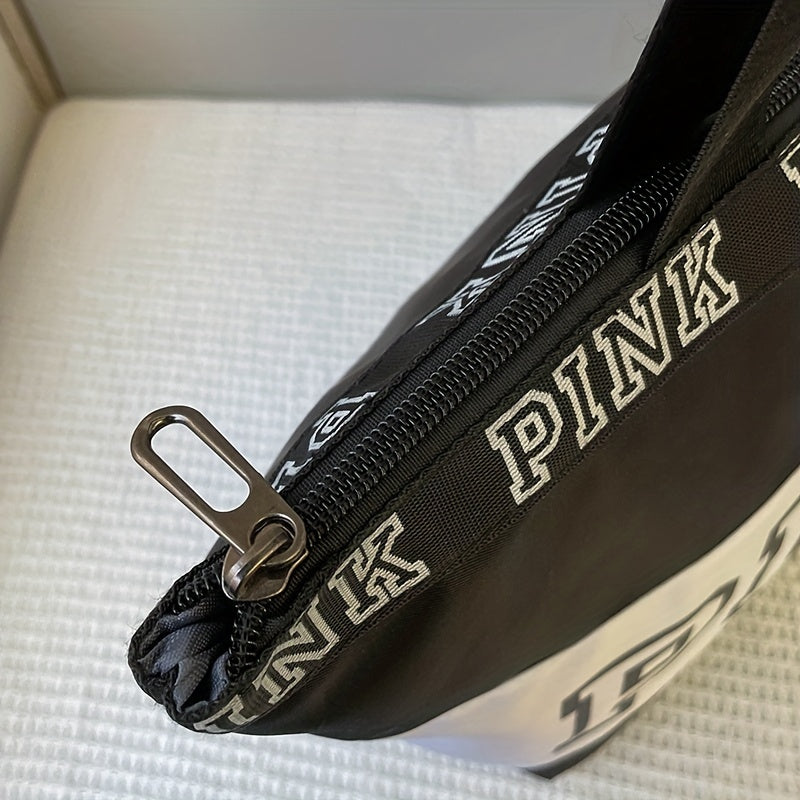 レディース ビーチトートバッグ ピンク カラーブロック ショルダーバッグ カジュアル トラベル ラゲッジバッグ