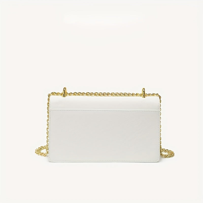 ツイストロック ボックスクラッチ ゴールドチェーン 防水ショルダーバッグ 着脱式ストラップ 植物柄 エレガントバッグ