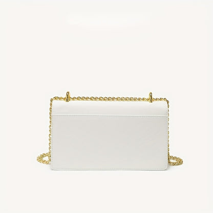 ツイストロック ボックスクラッチ ゴールドチェーン 防水ショルダーバッグ 着脱式ストラップ 植物柄 エレガントバッグ