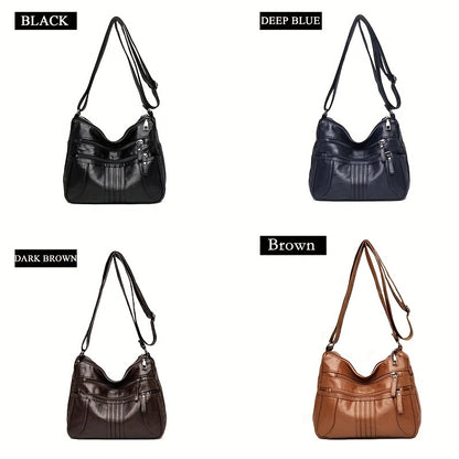 ファッション PUレザー ショルダーバッグ レディース 多ポケット ポーチ カジュアル 旅行用 クロスボディ