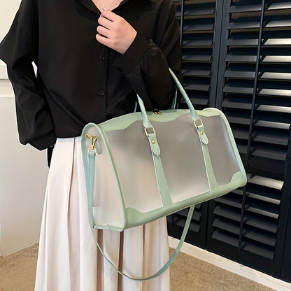 クリアPVC フロスト加工 トラベルバッグ 大容量 クロスボディ ポータブル スポーツダッフルバッグ