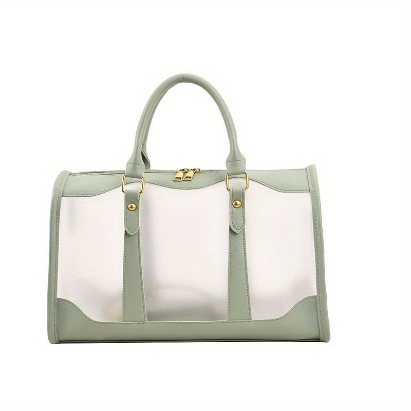 クリアPVC フロスト加工 トラベルバッグ 大容量 クロスボディ ポータブル スポーツダッフルバッグ