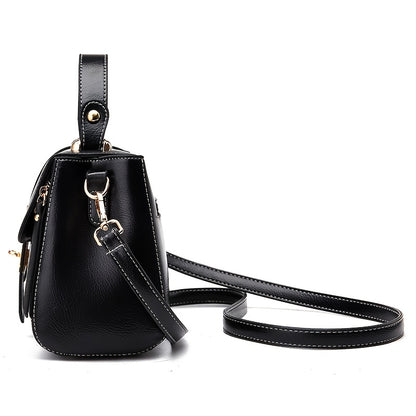 おしゃれバックル サッチェルバッグ レディース フェイクレザー フラップバッグ カジュアル 無地 ショルダーバッグ