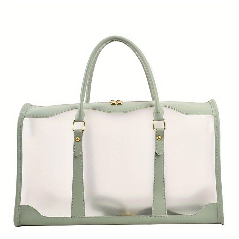 クリアPVC フロスト加工 トラベルバッグ 大容量 クロスボディ ポータブル スポーツダッフルバッグ