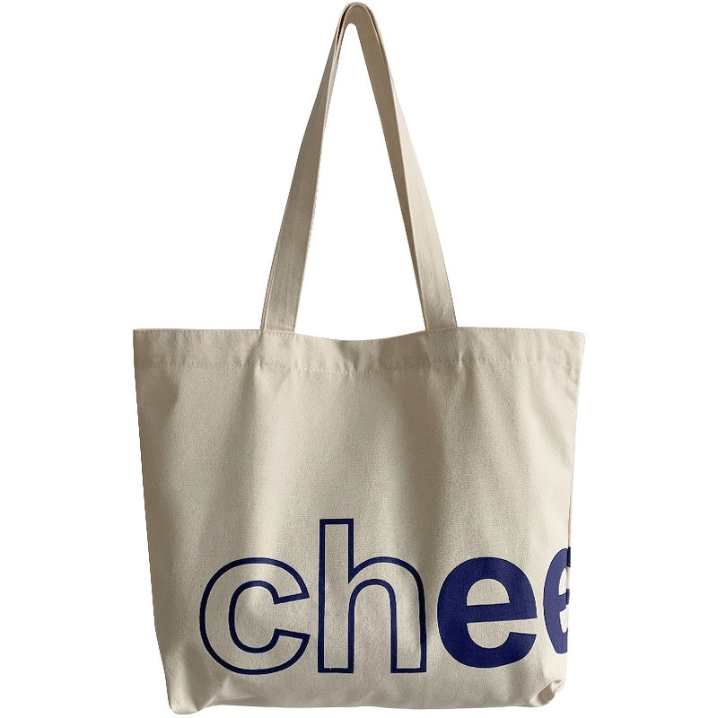 レター柄 キャンバストートバッグ 大容量 ミニマルデザイン ショルダーバッグ レディース ハンドバッグ