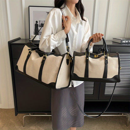 キャンバス ボストンバッグ レディース 大容量 トラベルハンドバッグ ヴィンテージ ステッチ クロスボディ