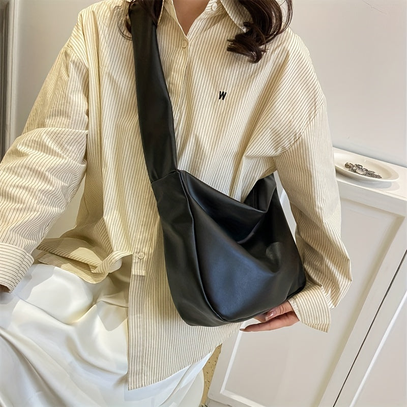 ファッション ファスナーショルダーバッグ シンプル 大容量 メッセンジャーバッグ レディース PUショルダー