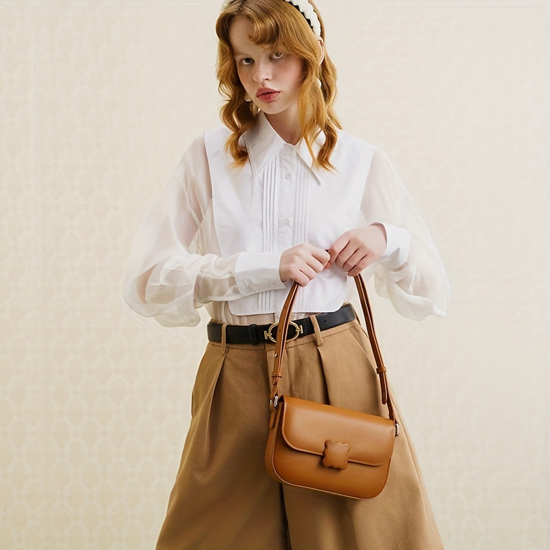 TOUTOU グラデーション ショルダーバッグ クッキーデザイン スクエアハンドバッグ かわいい PUレザー フラップバッグ レディース