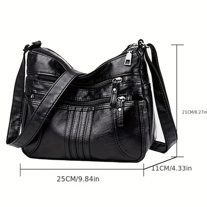 ファッション PUレザー ショルダーバッグ レディース 多ポケット ポーチ カジュアル 旅行用 クロスボディ