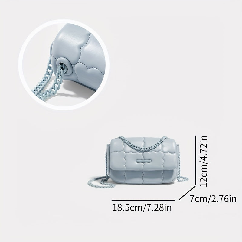 TOUTOU 刺繍 クロスボディバッグ ビスケットデザイン スクエアバッグ PUレザー フラップショルダー レディース