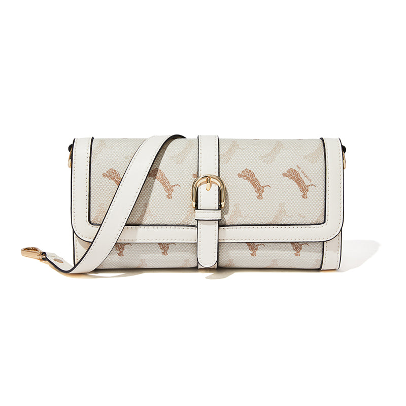 アニマル柄 バゲットバッグ ファッション フラップショルダーバッグ バックル装飾 レディース 脇掛けミニバッグ