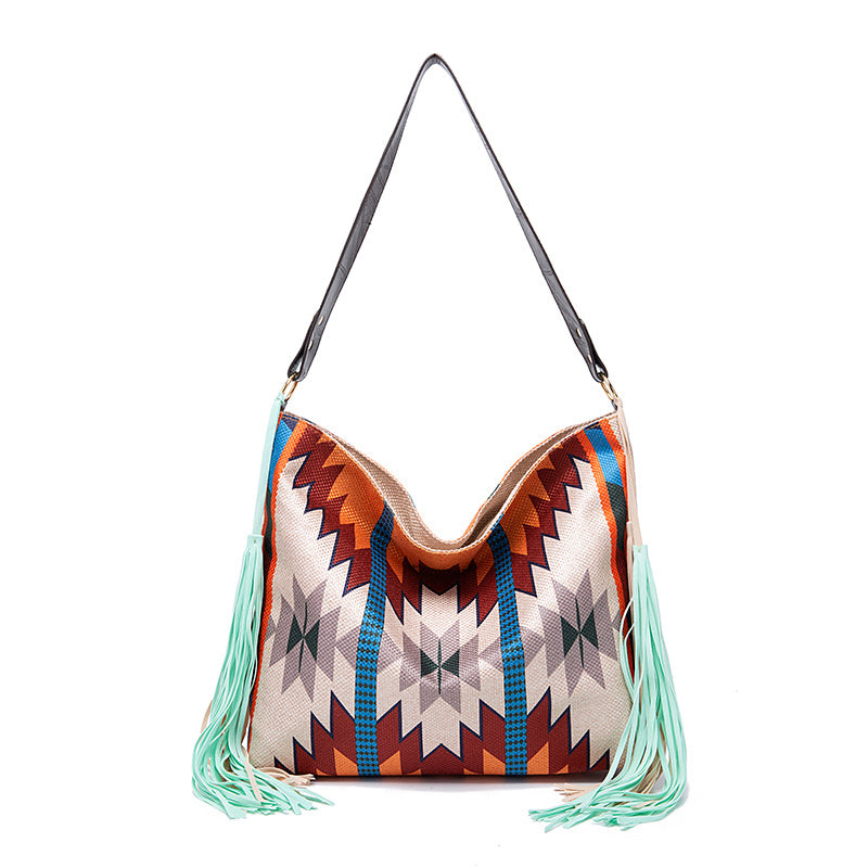 インディアンスタイル タッセルショルダーバッグ レディース 大容量 ショルダーバッグ