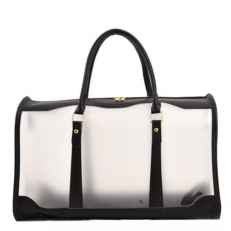 クリアPVC フロスト加工 トラベルバッグ 大容量 クロスボディ ポータブル スポーツダッフルバッグ