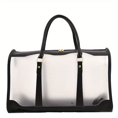 クリアPVC フロスト加工 トラベルバッグ 大容量 クロスボディ ポータブル スポーツダッフルバッグ