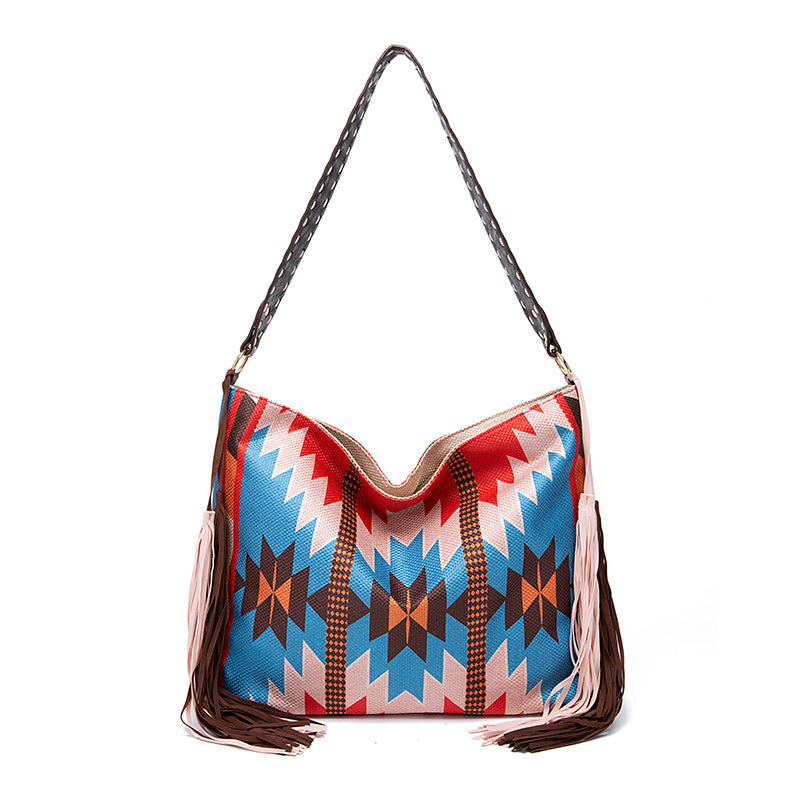 インディアンスタイル タッセルショルダーバッグ レディース 大容量 ショルダーバッグ