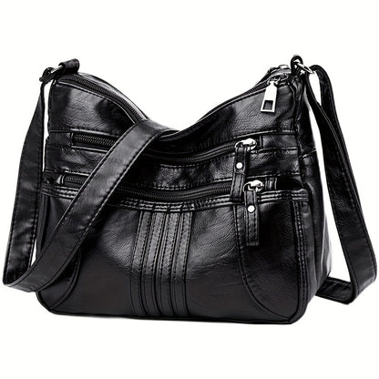 ファッション PUレザー ショルダーバッグ レディース 多ポケット ポーチ カジュアル 旅行用 クロスボディ